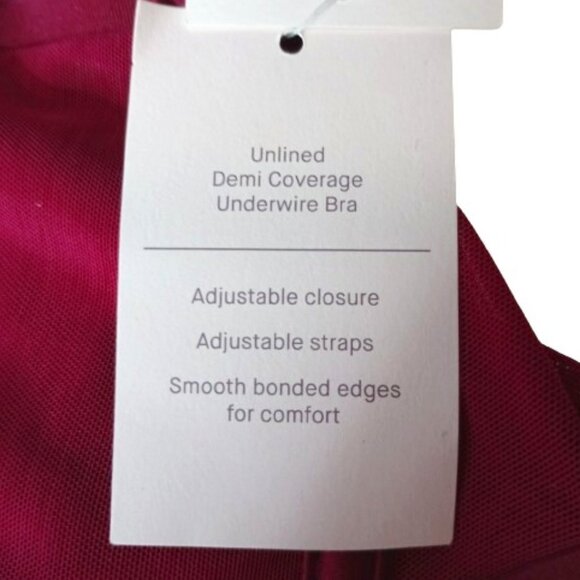 Auden Women's Mesh Unlined Demi Bra Size 36DD NWT - Picture 7 of 11